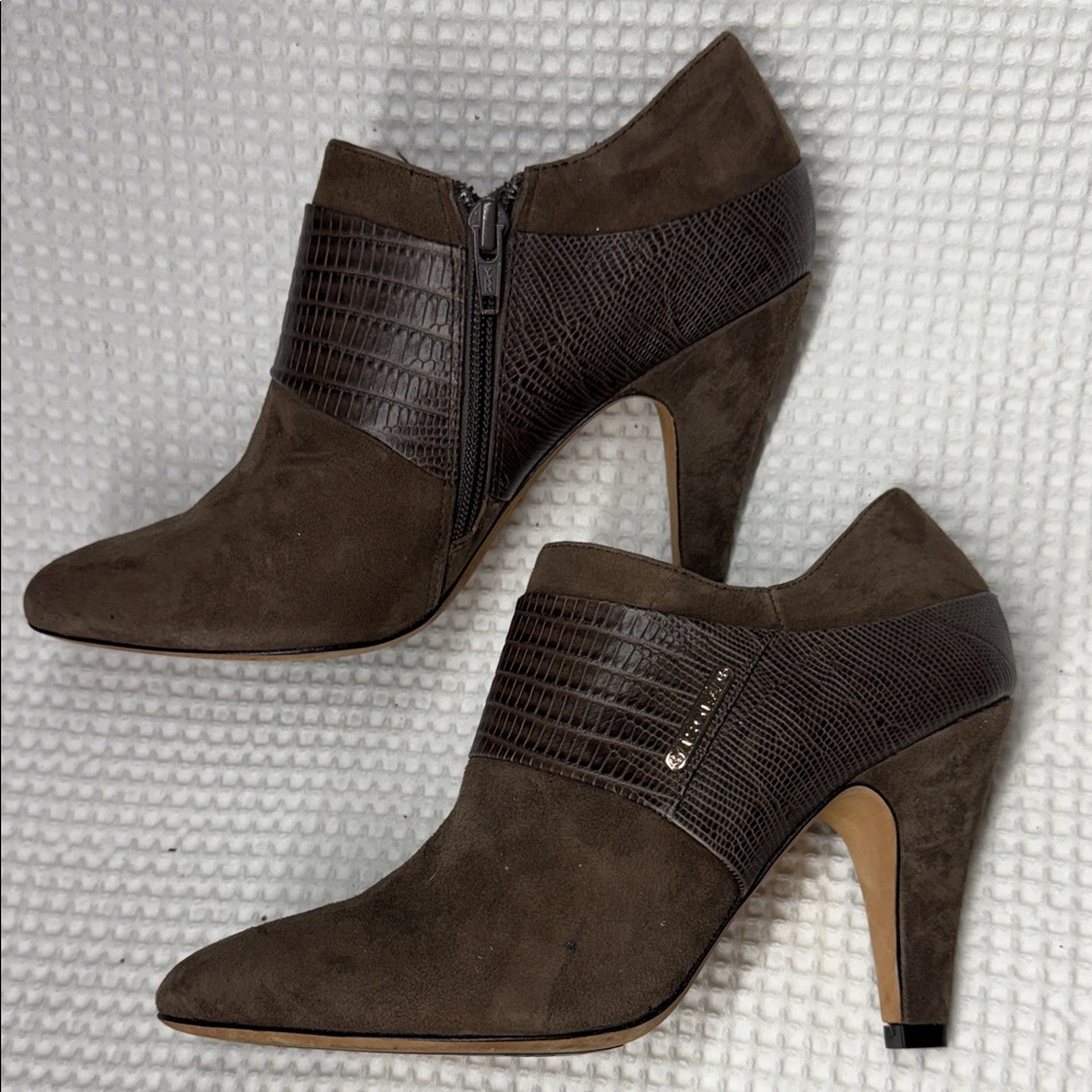 Brown Isola Heel Ankle Boots - 7.5